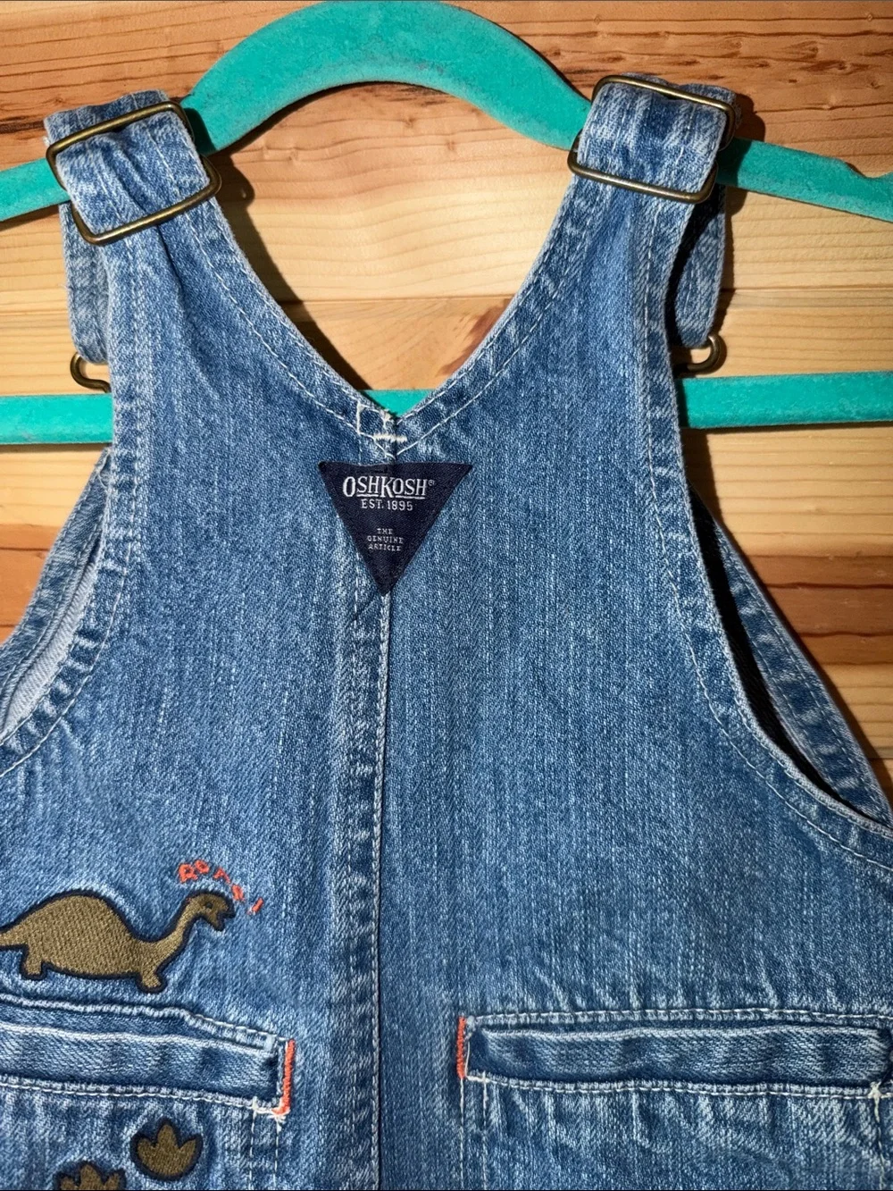 OshKosh B'gosh Classic Denim Overalls with Heart Patch Accents